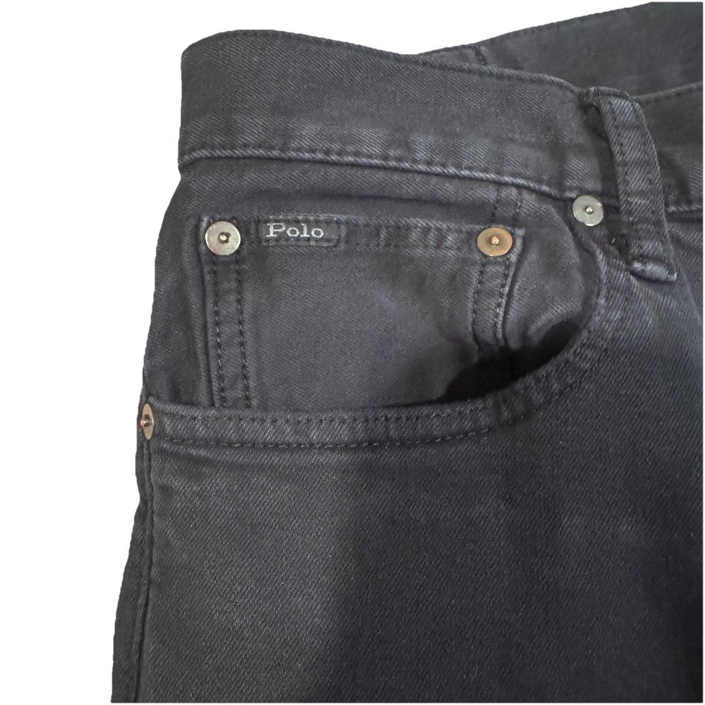 Polo Ralph Lauren The Varick Slim Straight Black Jeans Mens Size 33x32 Denim - Picture 2 of 9